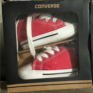 Converse crib 88875 first all star hi red. Size 2. Never worn comes in orig. box